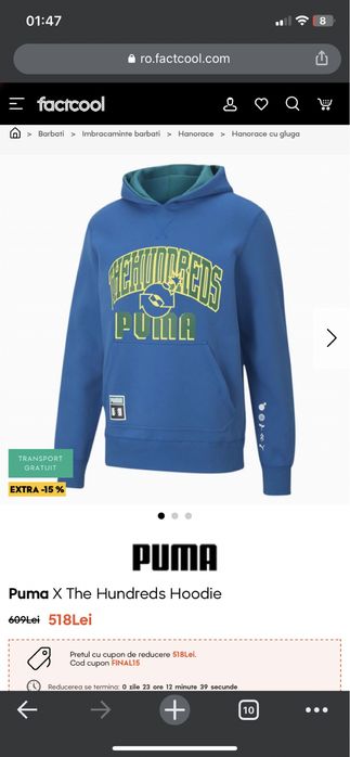 Hanorac reversibil Puma x The Hundreds