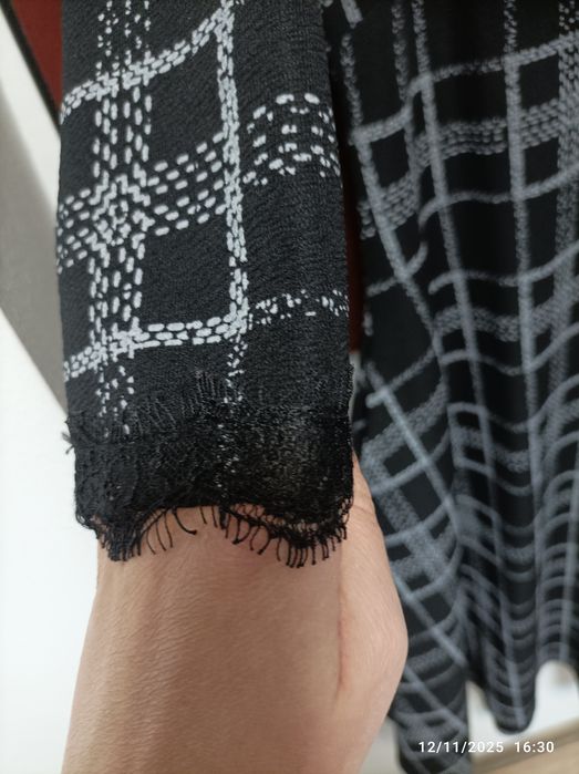 Rochie Mayra alb-negru M/38