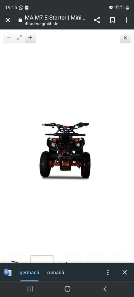 Mini Atv Quad pe benzina de 49cc cu pornire electrica și la sfoara KXD