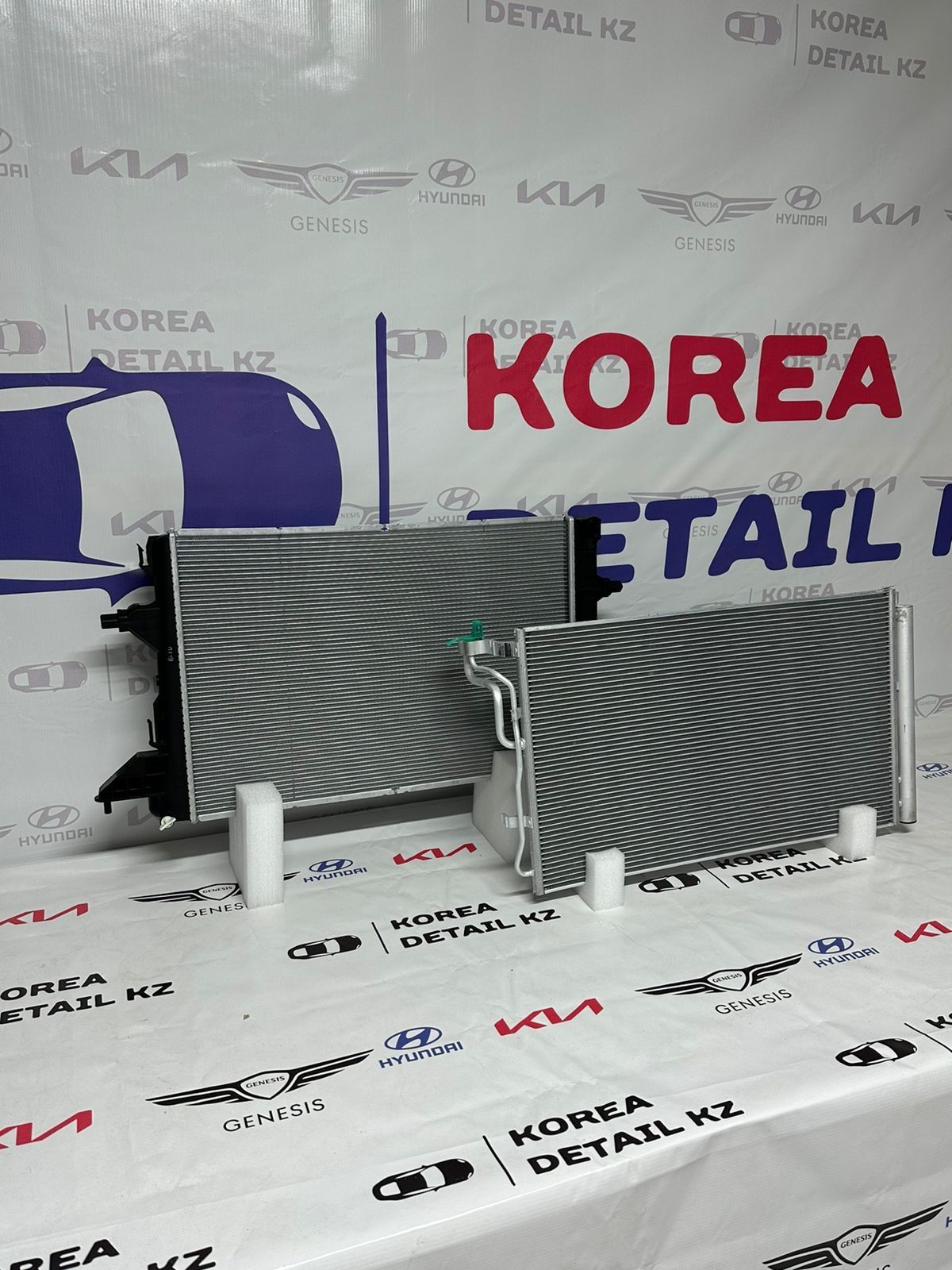 Радиатор основной и радиатор кондиционера на Hyundai Elantra Элантра