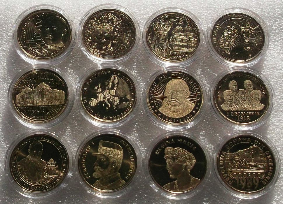 Set complet 12 monede comemorative 50 Bani 2010 - 2019 UNC in capsule