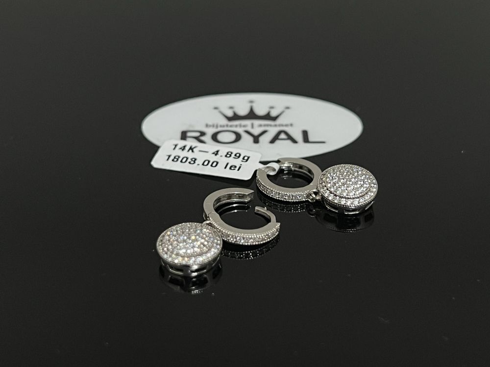 Bijuteria Royal CB : Cercei aur alb 14k 4,89 grame