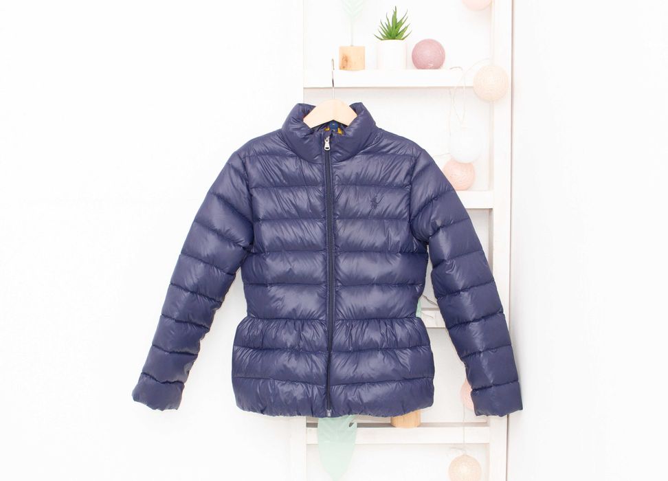 Polo Ralph Lauren оригинално пухено яке за момиче синьо пеплум стил 7г