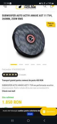 Subwoofer Activ AWAVE, 250 W RMS.