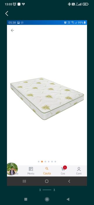 Pat copii 2000x90 cu sertare,  scarita si saltea cu aloe vera.