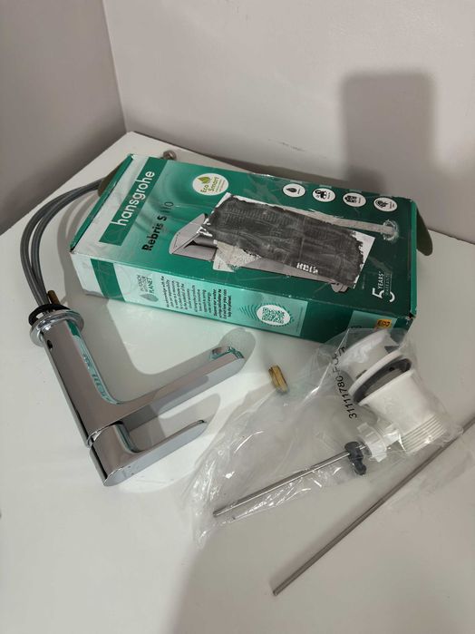 Baterie lavoar Hansgrohe Rebris S 110 ventil pop-up crom lucios