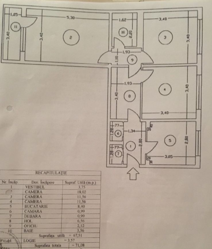 Ap.de vânzare 3 camere-Str.Turnu Măgurele