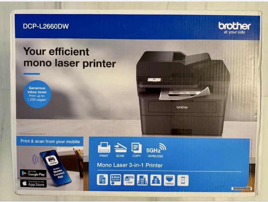 Imprimantă multifuncțională laser Brother DCP‑L2660DW Wi‑Fi A4 Noua