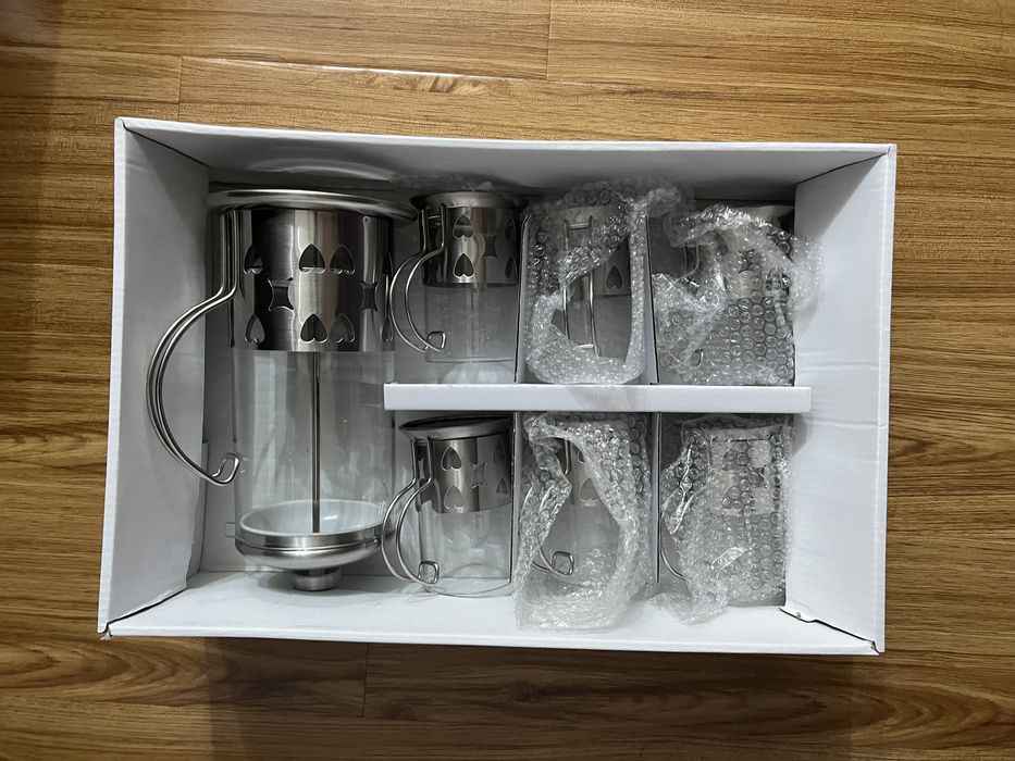 Набор за 250тысяч НОВЫЙ ТУРЦИЯ чайник 1лт + 6 шт бокал 200мл