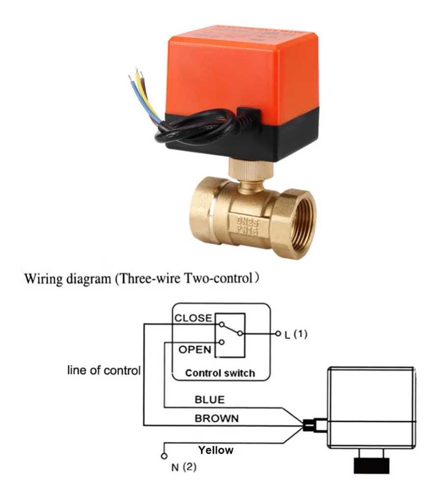 Шаровой кран с электроприводом Tuya ZigBee, аналог Нептун Акваконтроль