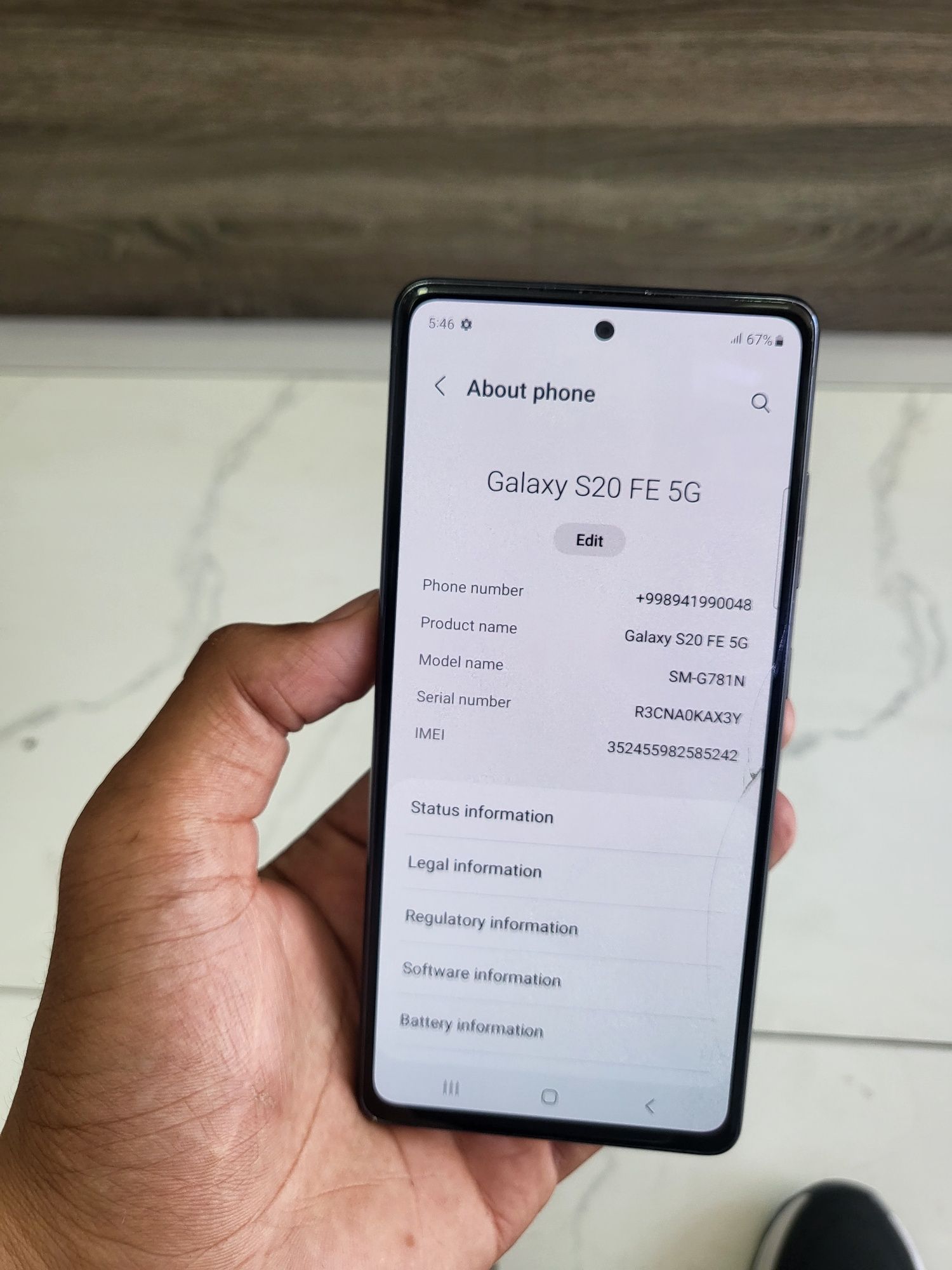Samsung Galaxy S20FE 5G holati yaxshi