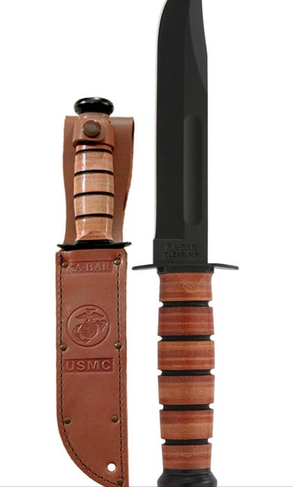 Нов боен нож Ka-Bar USMC Fighter Plain 1095 Carbon