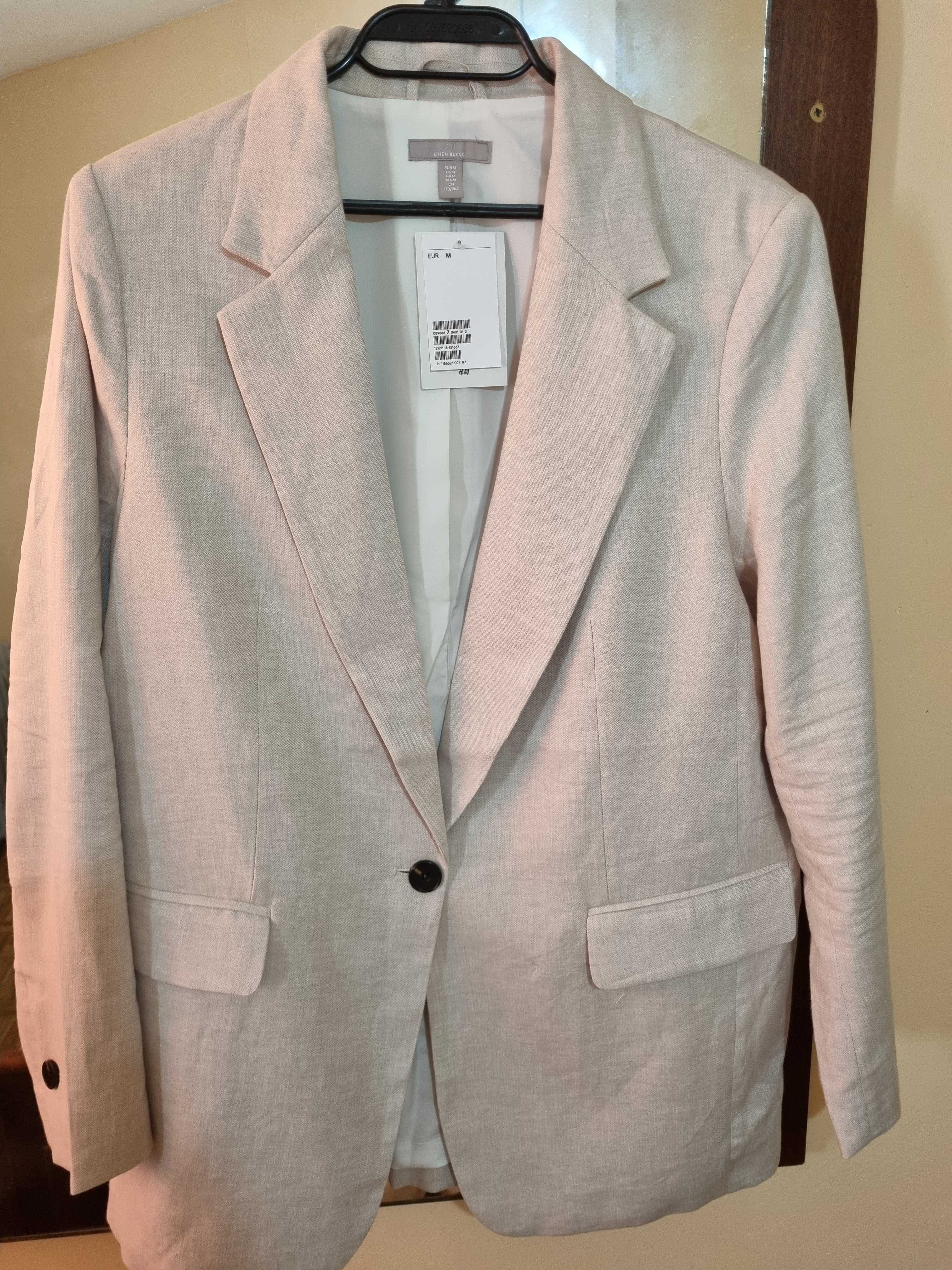 Дамско сако от лен и памук H&M, размер М