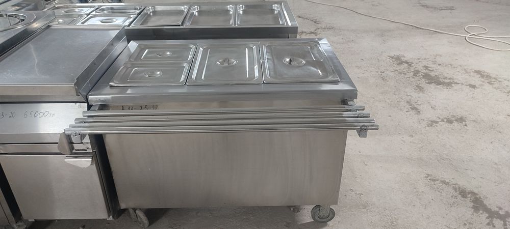 Линия раздачи, салатница, мармиты, столы, стулья, оборудование