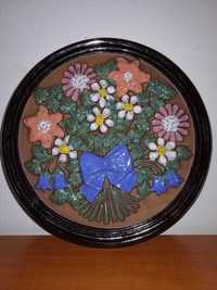 Tablou ceramic aplica ceramica mare de perete florala Gabriel Sweden
