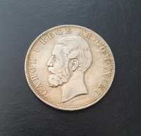 Moneda 5 lei 1881 argint, Carol 1