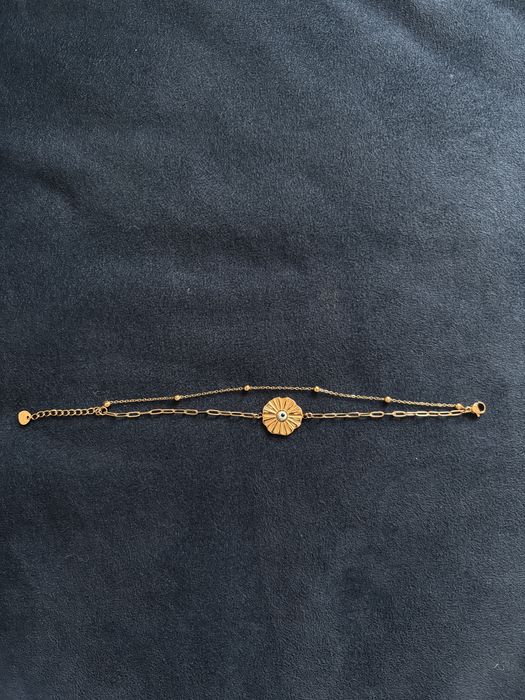 Гривна с око против уроки със златно покритие