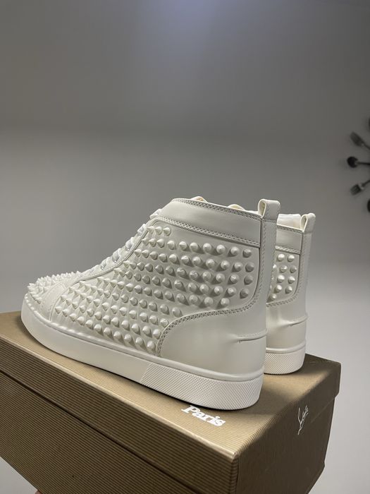 Christian Louboutin High White Spikes