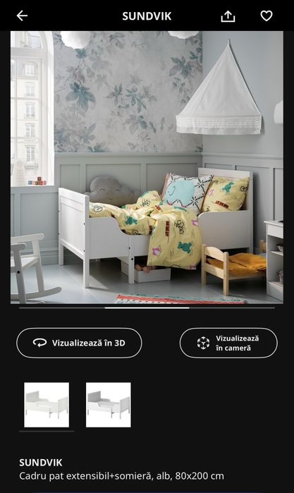 Pat pentru copii alb IKEA