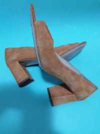 Pantofi piele, Zara, 40 (toc 7 cm )