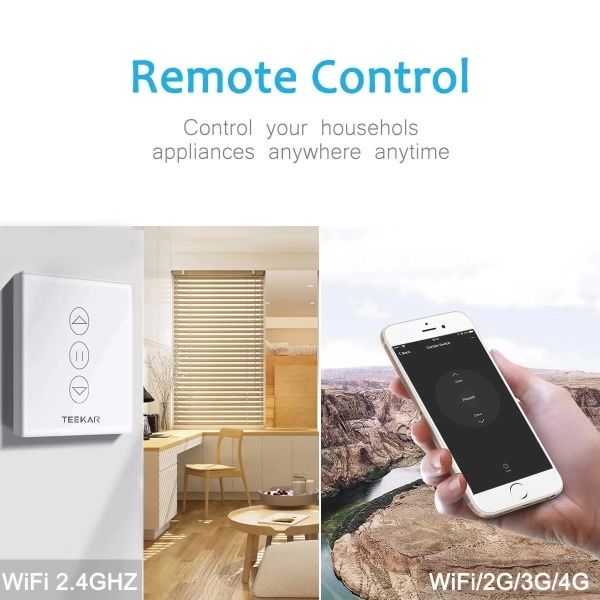 MOES ZigBee, Wi-fi ключ за ролетни  щори, бял стъклен