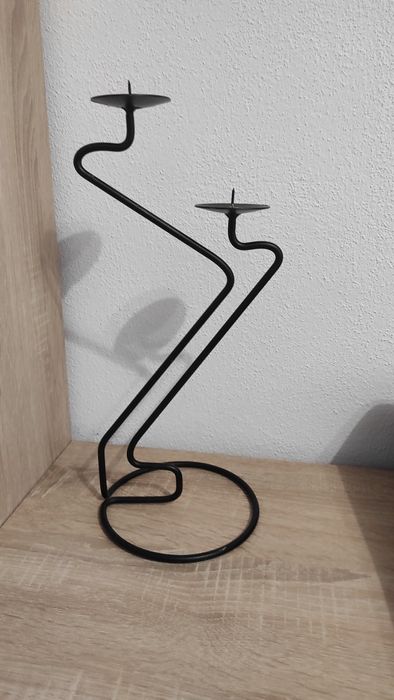 Suport lumânări din fier cu 2 brate