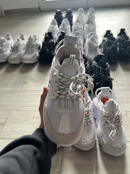 Adidasi Versace Chain Reaction Noi Marime 38 39 40 42 43 Alb Negru