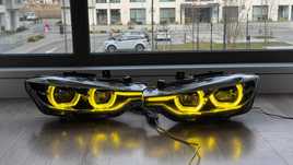 Set complet faruri BMW Seria 3 F30/F31 LCI Full LED cu DRL galben