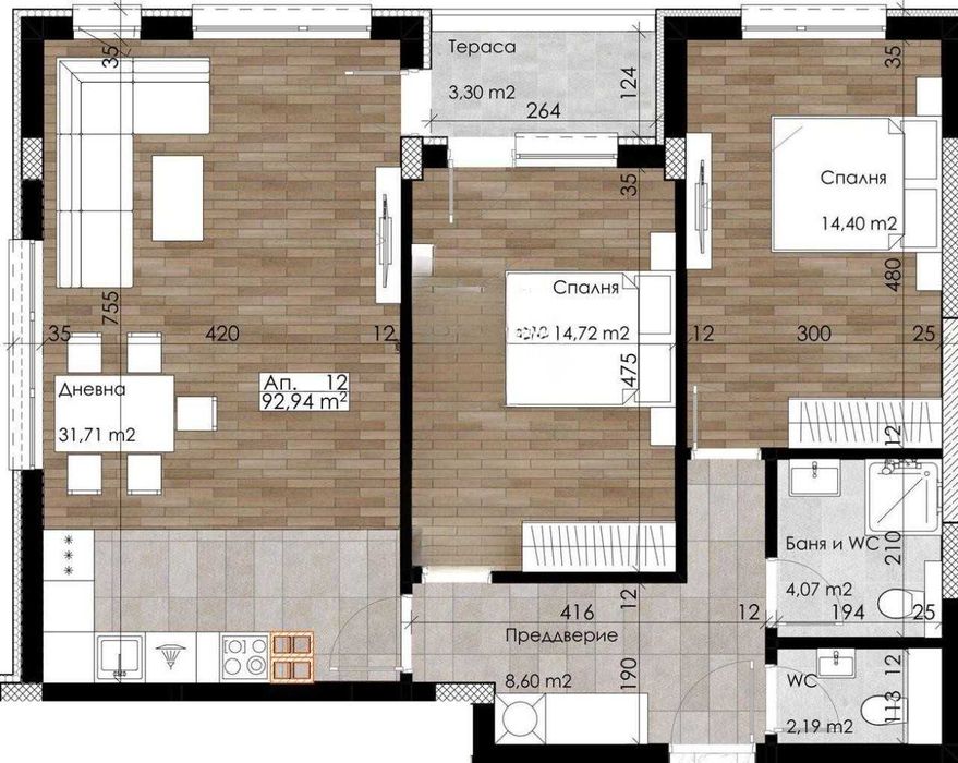 Продава се Тристаен апартамент в Пловдив, Южен - 113 кв.м за 1346 €/кв.м - Снимка #9