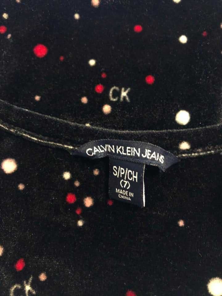 Calvin Klein кадифена рокля за 7 г. момиче Оригинална!