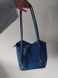 Синя чанта/раница 2в1