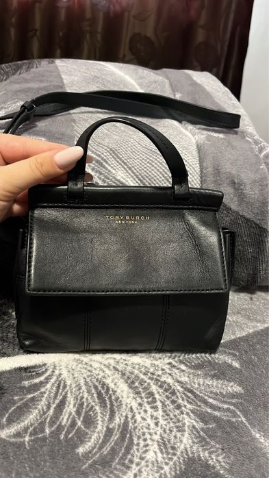 Geanta de mana Tory Burch Block-T mini Satchel