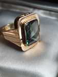 Ghiul vintage unicat antic unisex aur 14k cu turmalina naturala 8ct