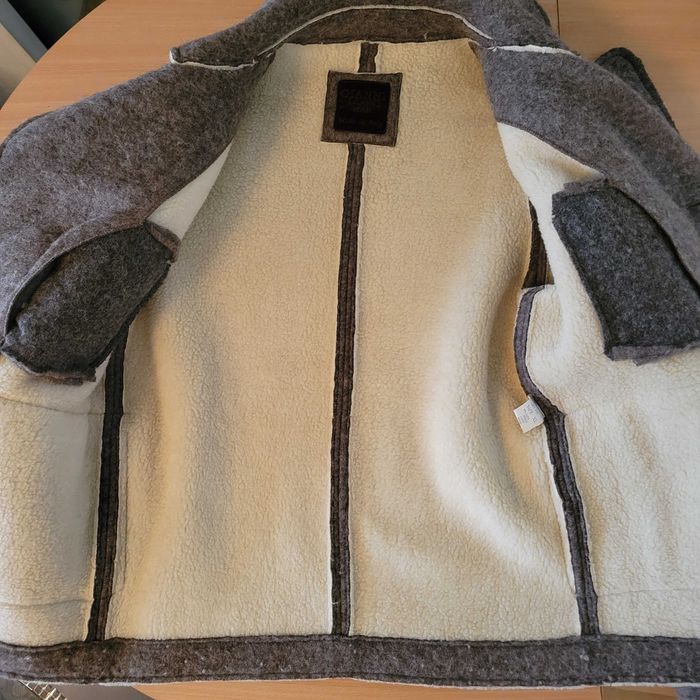 Jacheta geaca haina barbati imblanita lana naturala XL Italia nou