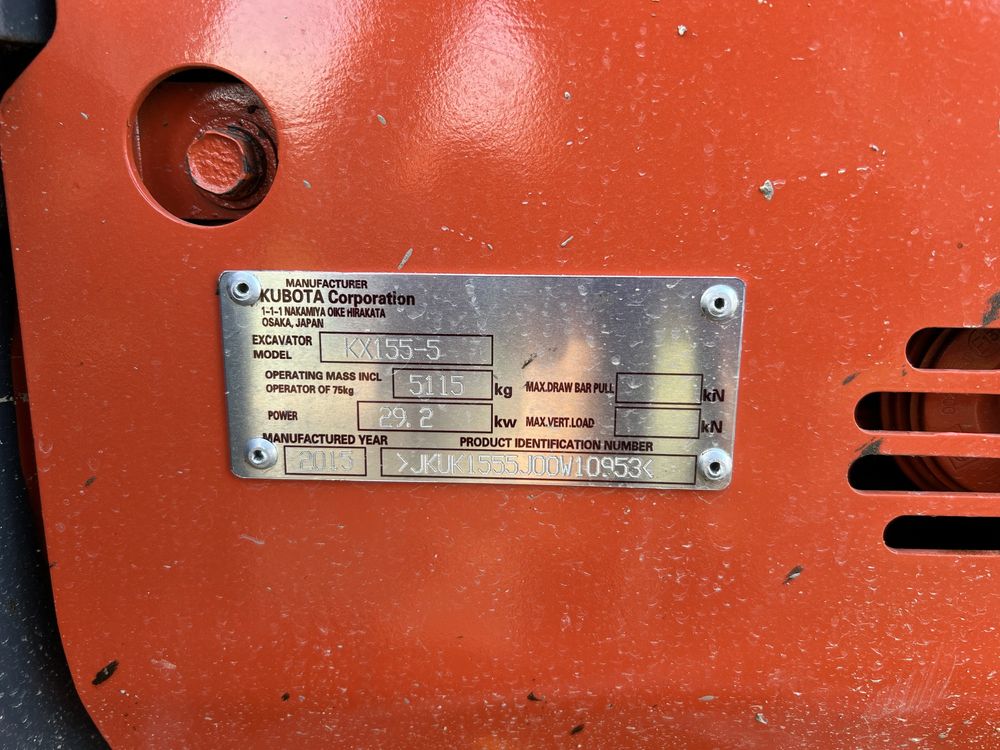 Vand excavator kubota kx155-5
