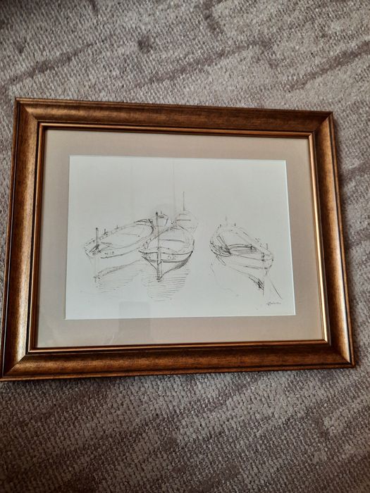 Grafică ( bărci în port)