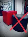 Taburet rosu piele ecologica taburet ikea