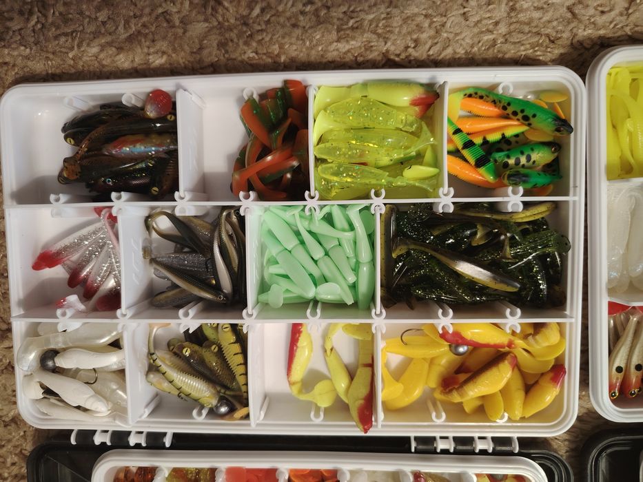 Lot gume, twistere pescuit biban, păstrăv, clean