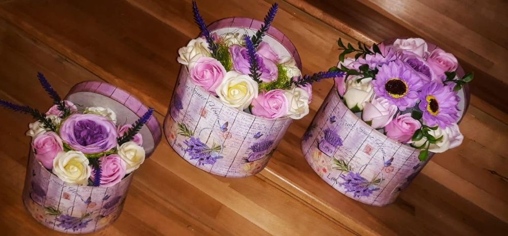 aranjament flori de sapun