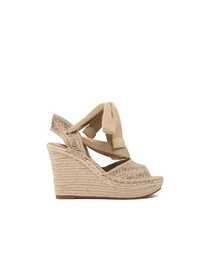 Sandale cu platforma wedge Guess, Maro nisip