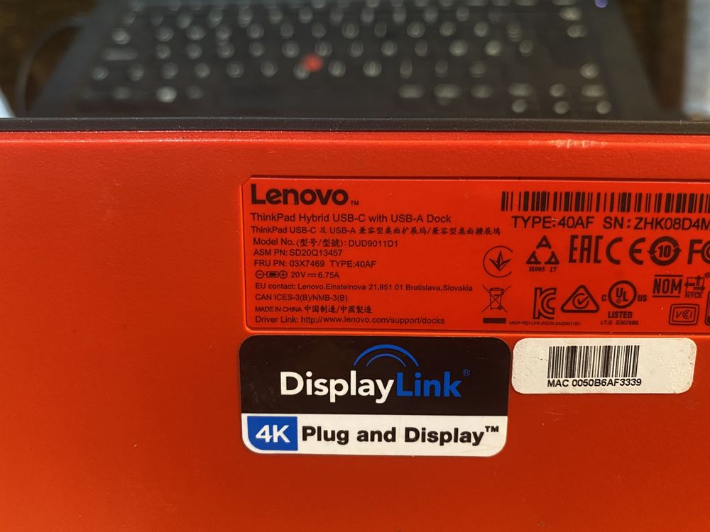 Lenovo Thinkpad Hybrid USB C system docking