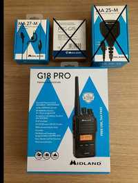 Statie radio portabila PMR446 Midland G18 +casti cu mic walkie talkie