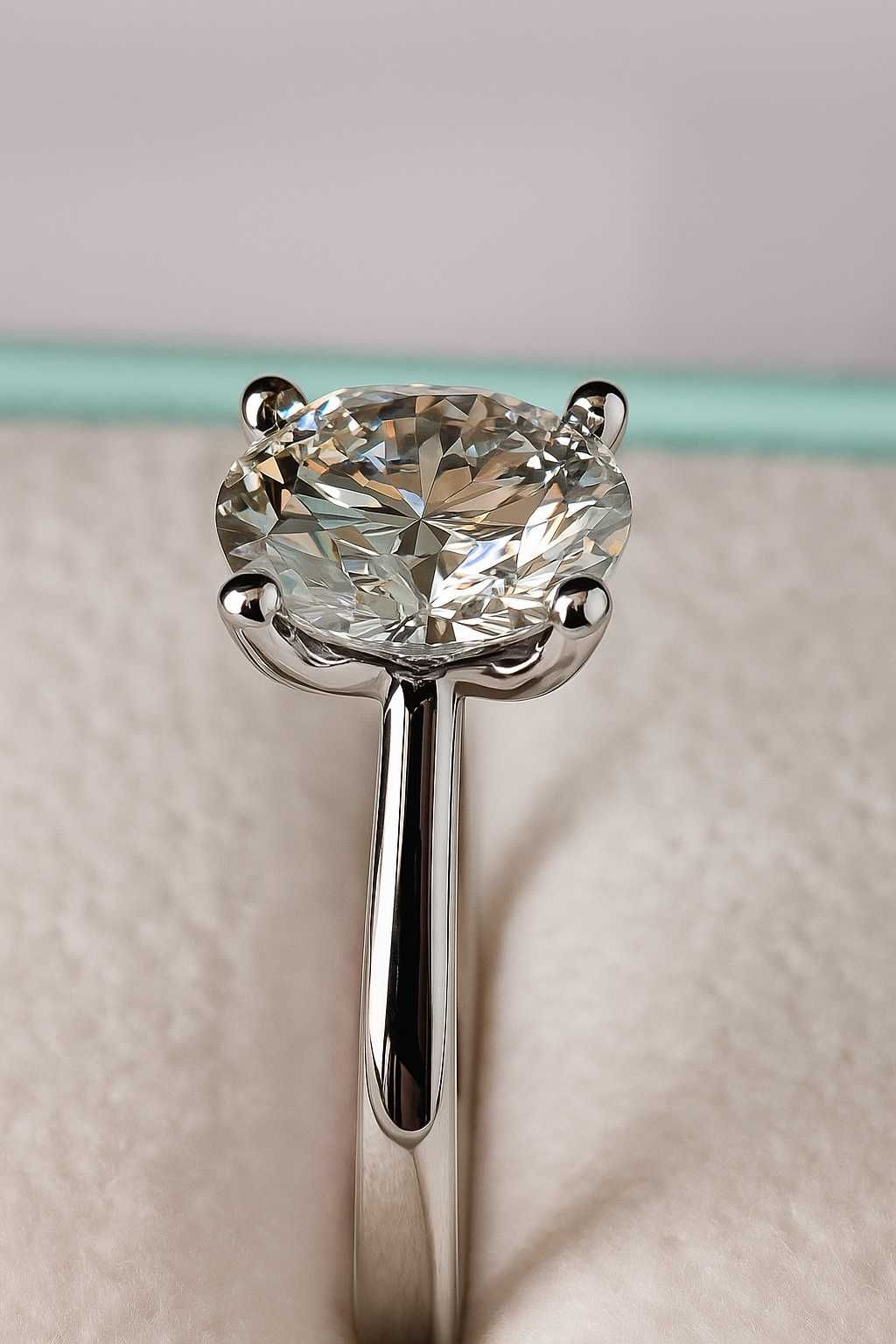 Inel logodnă 2 ct diamant aur alb 14k  – IGI certificat – nou –