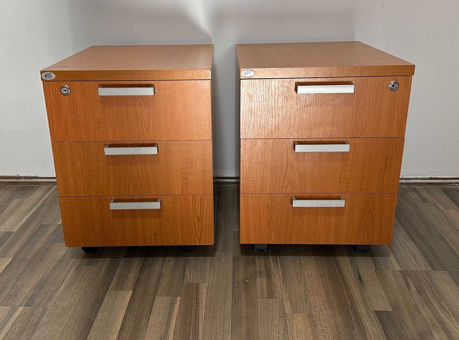 Rollbox cu 3 sertare; Mic Dulap pe rotile pentru birou; PAL