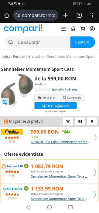 Căști Sennheiser Momentum Sport