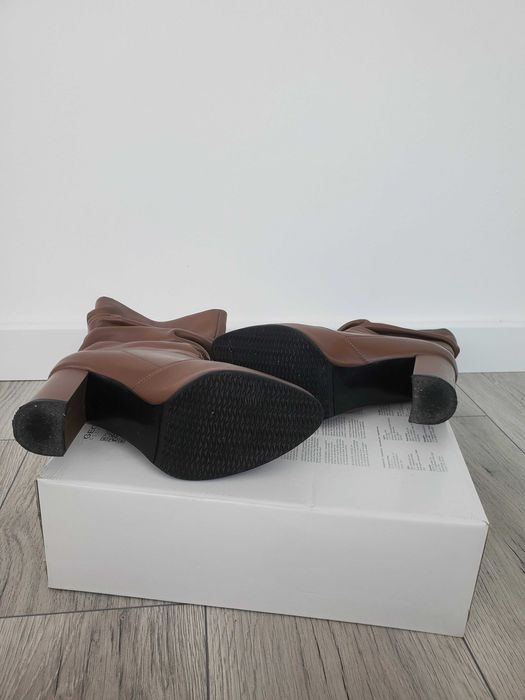 Cizme 3/4, piele interior-exterior