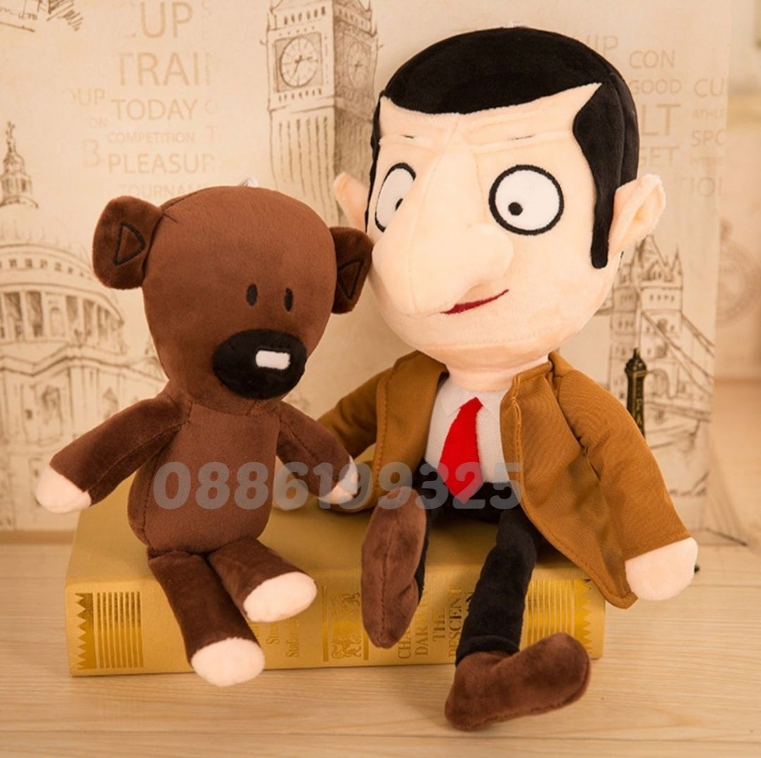 Мистър Бийн плюшена играчка Mr. Bean и мечето му, 30см