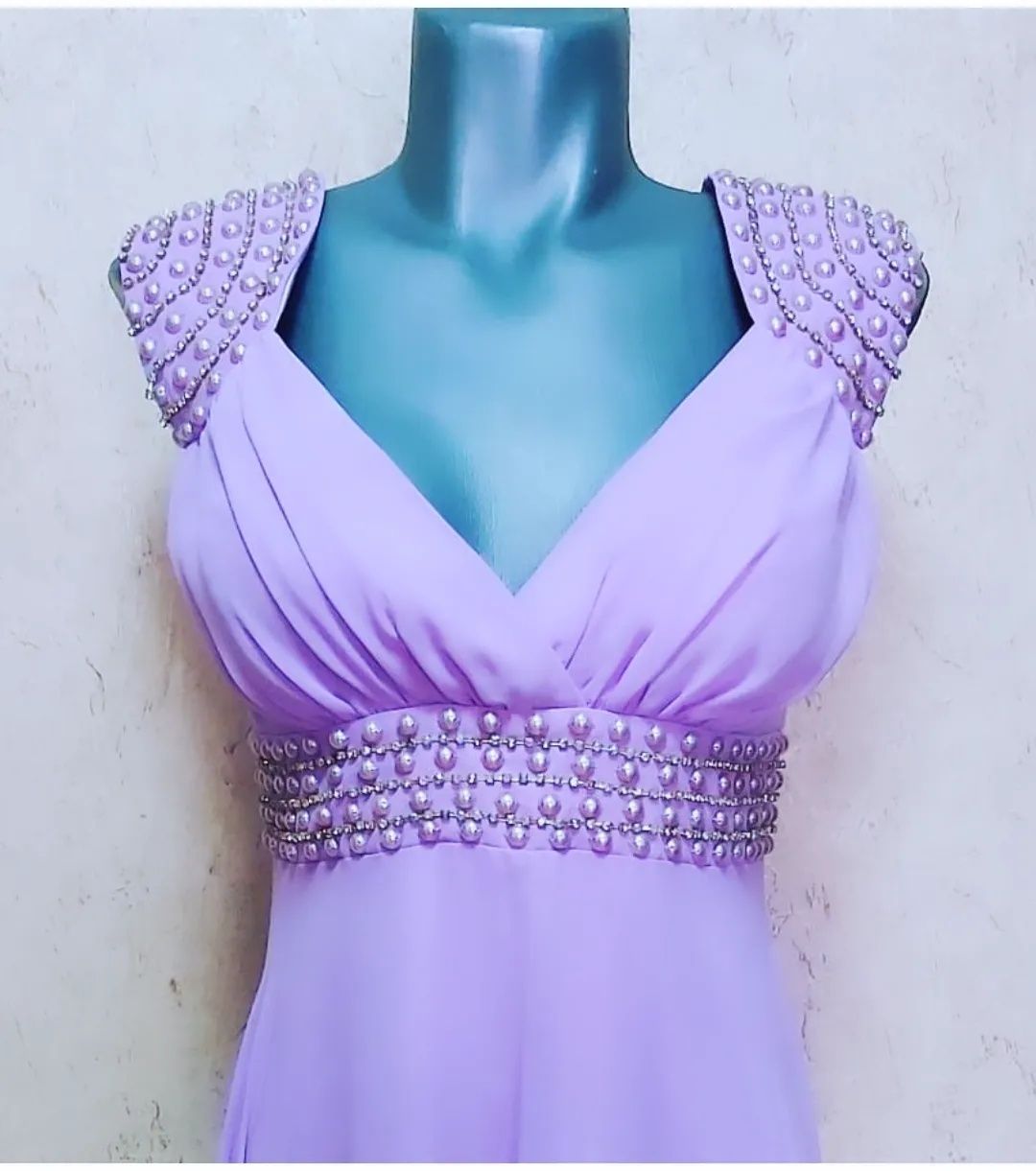 Платье в пол лиловое