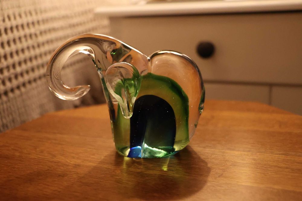 Decorațiune sticla stil Murano elefant