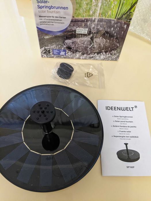 фонтан на солнечной батарее для огорода , декоративный
